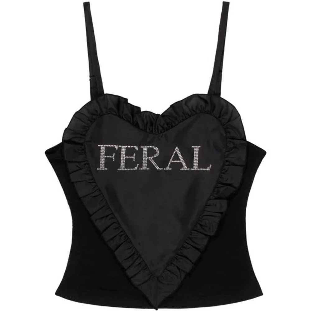 *NWT* Praying Feral Rhinestone Heart Top Size Small
